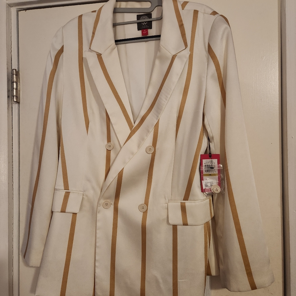 White and gold blazer